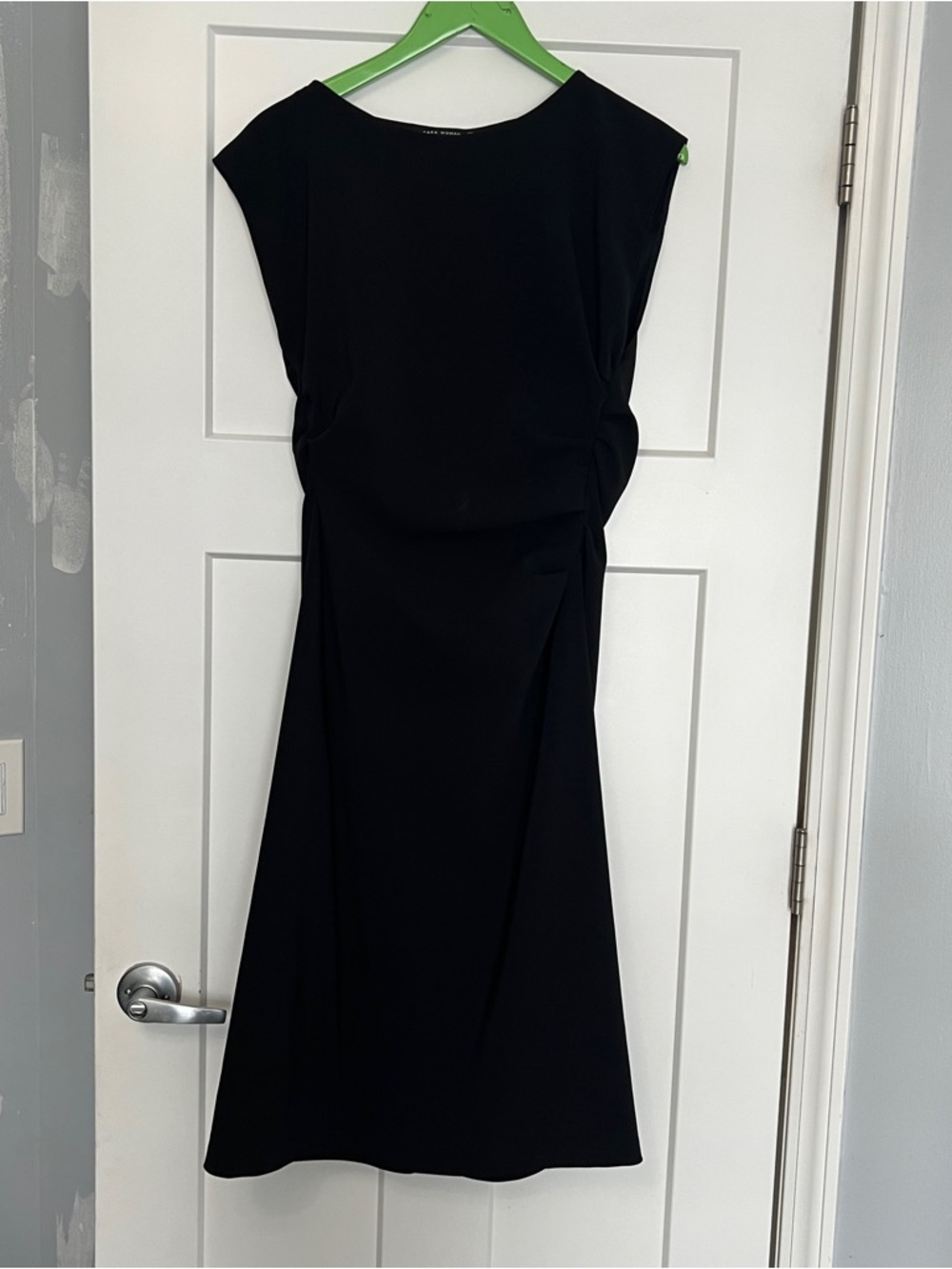 Zara Black Midi Dress with Cap Sleeves